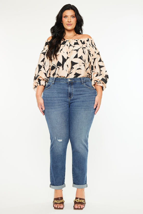 Harper Mid Rise Slim Straight Jean ( Plus Size )