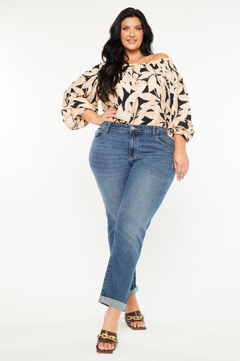 Harper Mid Rise Slim Straight Jean ( Plus Size )