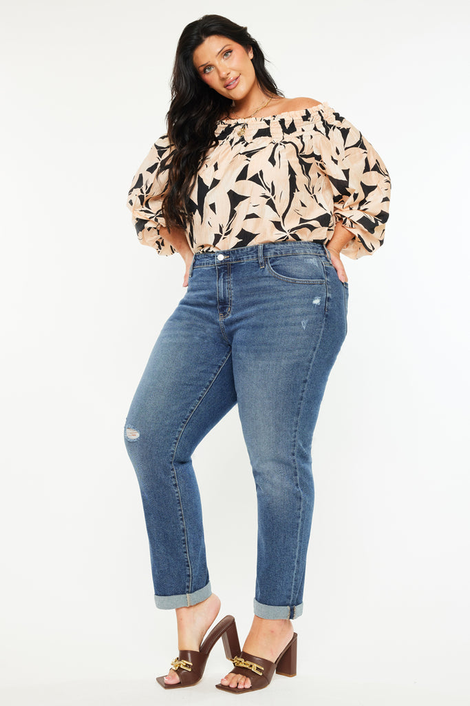 Harper Mid Rise Slim Straight Jean ( Plus Size )