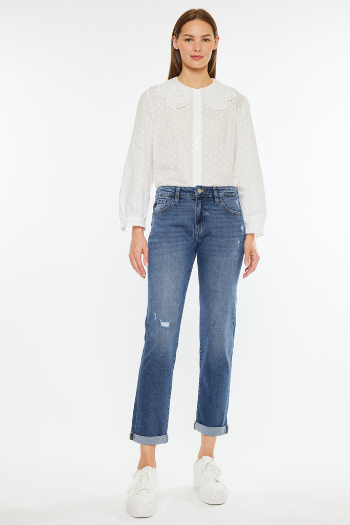 Pamela Mid Rise Slim Straight Jean