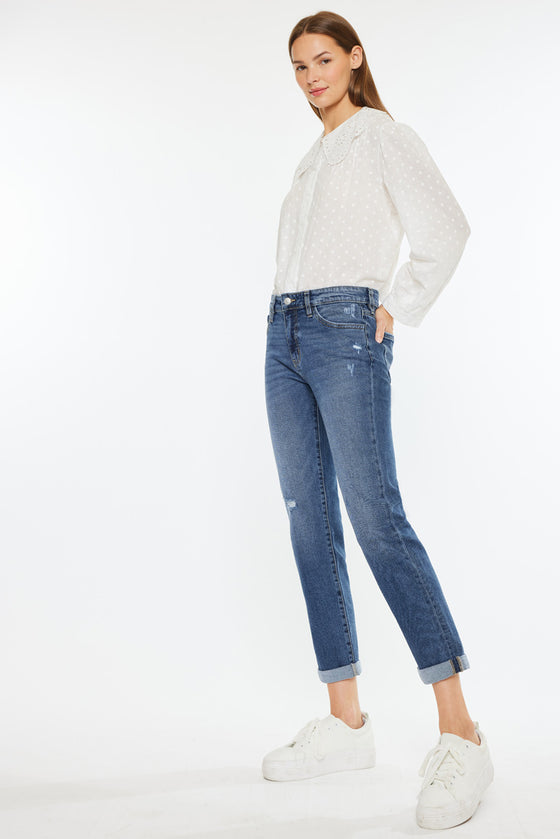 Pamela Mid Rise Slim Straight Jean