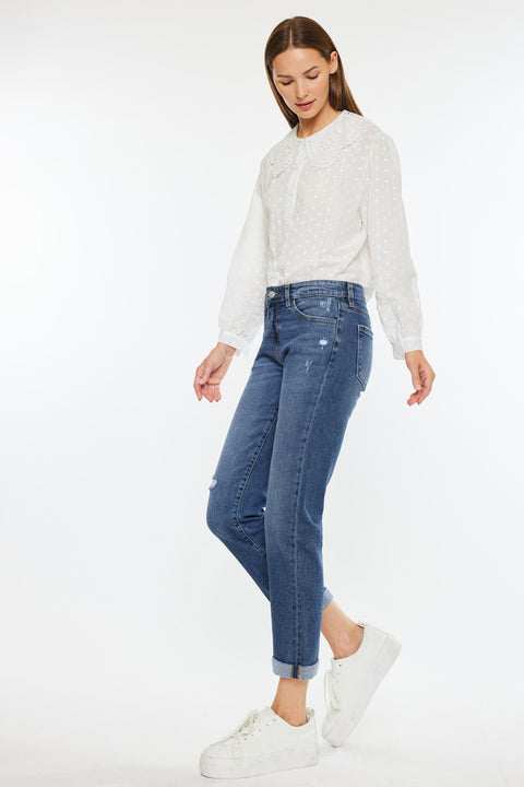 Pamela Mid Rise Slim Straight Jean