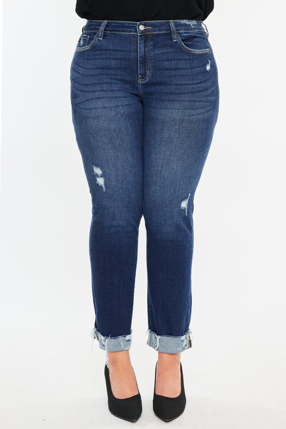 Sydney Mid Rise Slim Straight Leg Jeans (Plus)