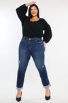 Sydney Mid Rise Slim Straight Leg Jeans (Plus)