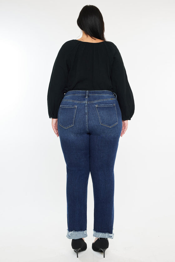 Sydney Mid Rise Slim Straight Leg Jeans (Plus)