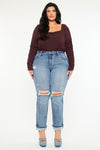 Jailen Mid Rise True Straight Leg Jeans (Plus Size)