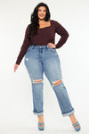 Jailen Mid Rise True Straight Leg Jeans (Plus Size)