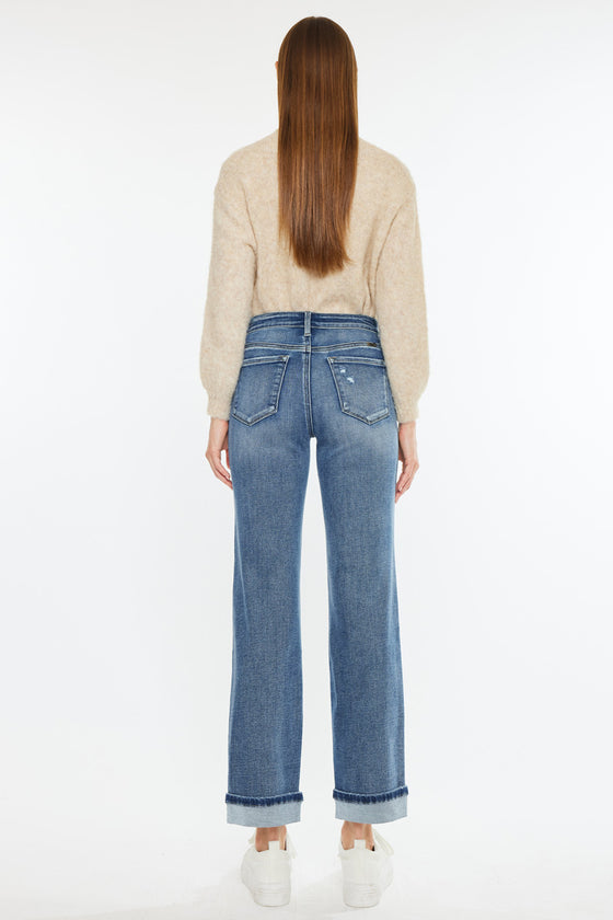 Carrie Mid Rise True Straight Leg Jeans