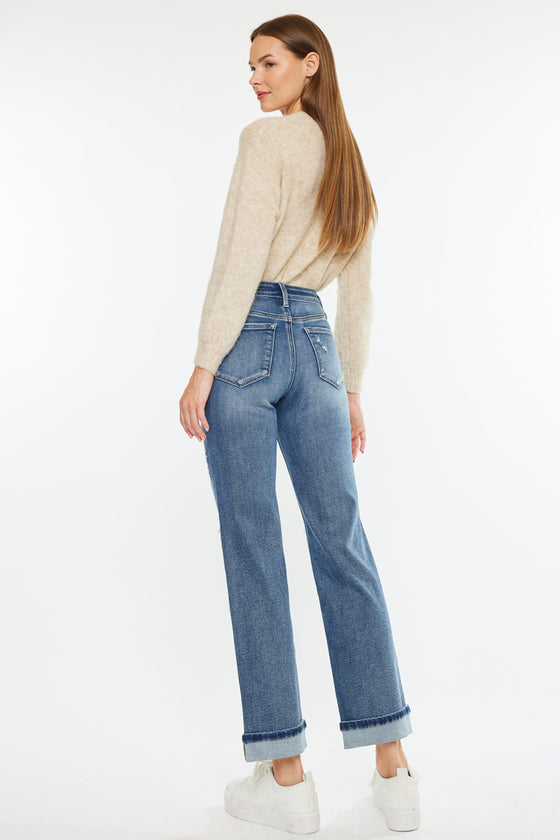 Carrie Mid Rise True Straight Leg Jeans