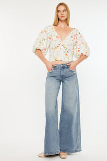  Renee Mid Rise Super Wide Jeans