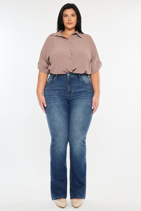 Tifanny High Rise Skinny Bootcut Jeans (Plus Size)