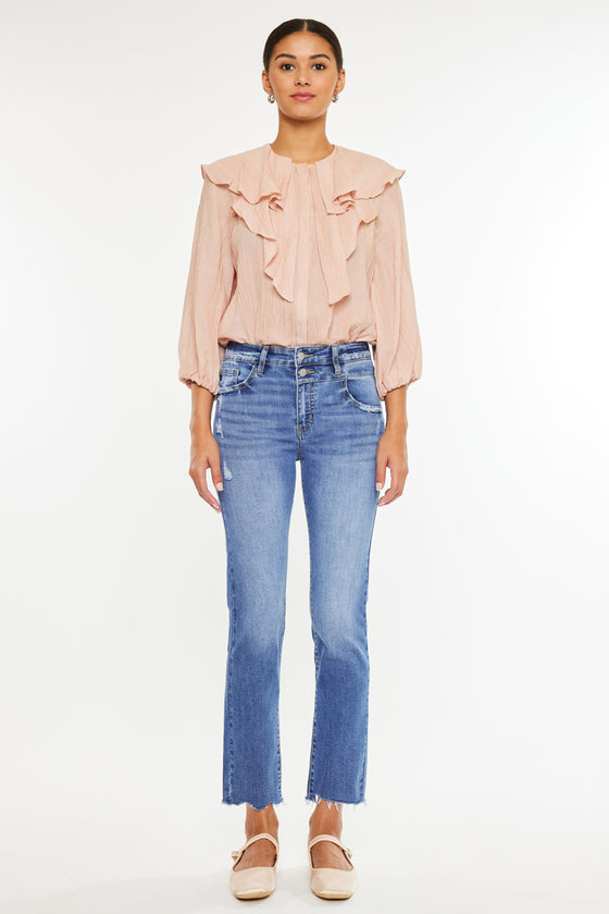 Kathleen High Rise Slim Straight Jeans