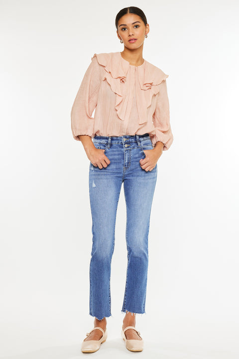 Kathleen High Rise Slim Straight Jeans