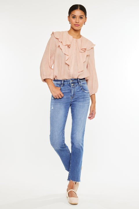 Kathleen High Rise Slim Straight Jeans