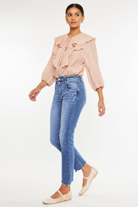 Kathleen High Rise Slim Straight Jeans