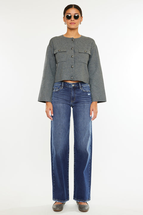 Alma Mid Rise Wide Leg Jeans