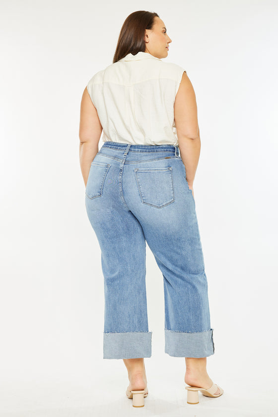 Letty High Rise Crop Wide Leg Jeans (Plus Size)