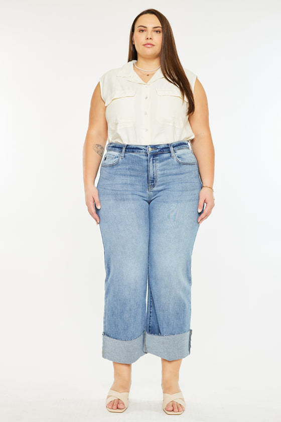 Letty High Rise Crop Wide Leg Jeans (Plus Size)