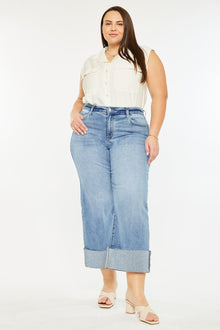  Letty High Rise Crop Wide Leg Jeans (Plus Size)