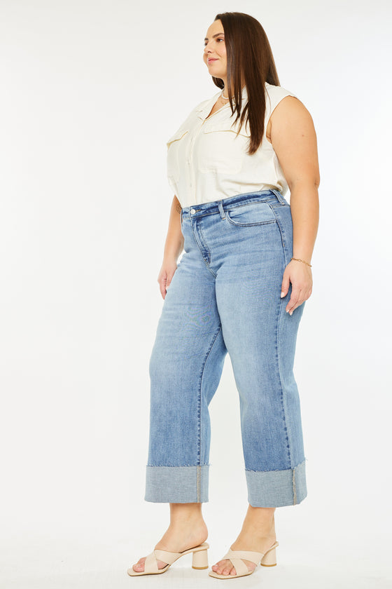 Letty High Rise Crop Wide Leg Jeans (Plus Size)