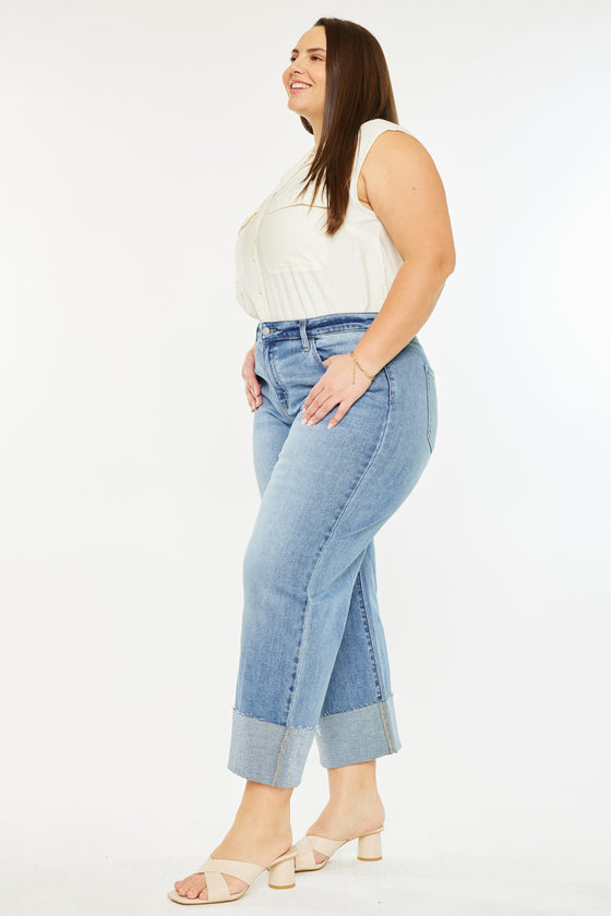 Letty High Rise Crop Wide Leg Jeans (Plus Size)