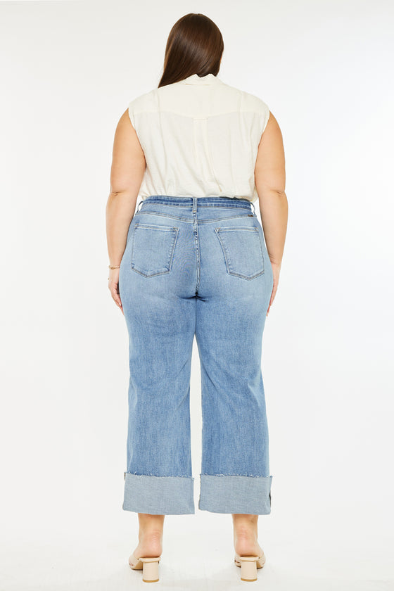 Letty High Rise Crop Wide Leg Jeans (Plus Size)