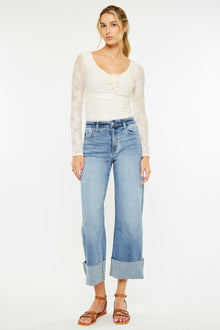  Leslie High Rise Crop Wide Leg Jeans