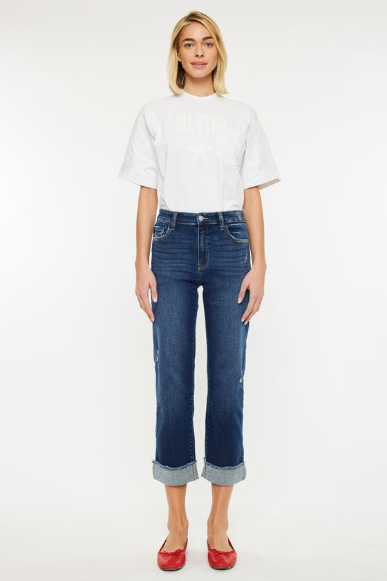 Irma High Rise Cropped Straight Leg Jeans