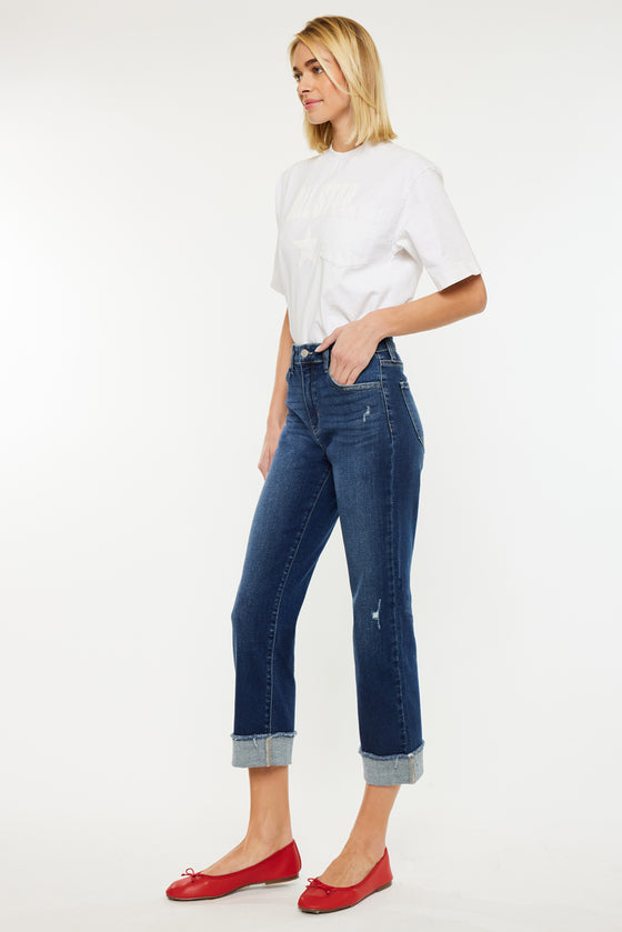 Irma High Rise Cropped Straight Leg Jeans