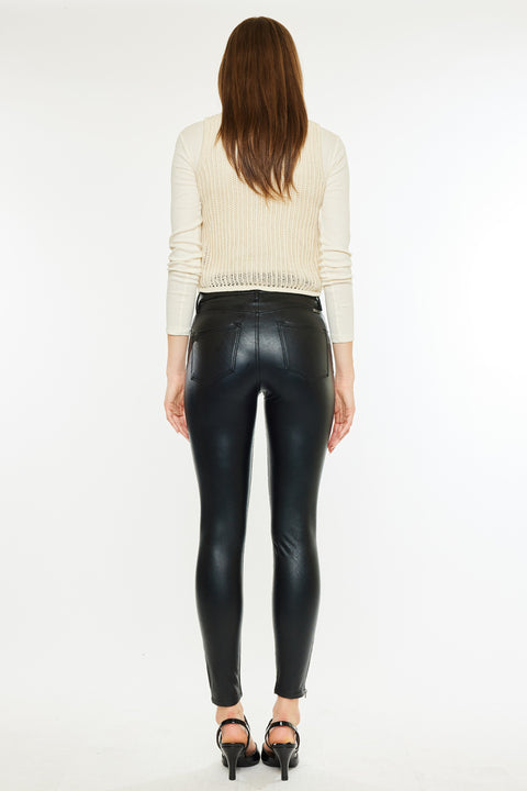 Janet High Rise Faux Leather Ankle Skinny Pants