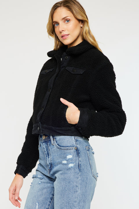 Monet Cropped Sherpa Jacket - Official Kancan USA