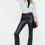 Joan High Rise Faux Leather Bootcut Pants - Official Kancan USA