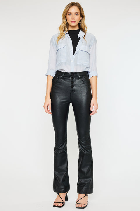 Joan High Rise Faux Leather Bootcut Pants - Official Kancan USA