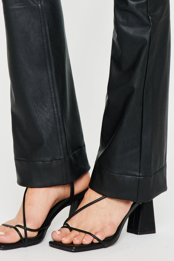 Joan High Rise Faux Leather Bootcut Pants - Official Kancan USA