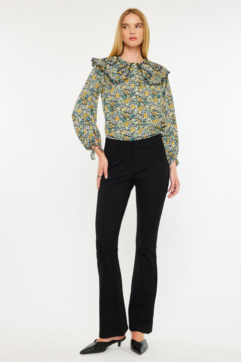 Ally Mid Rise Ponte Bootcut Pants