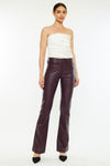 Yoko Mid Rise Faux Leather Bootcut Pants - Official Kancan USA