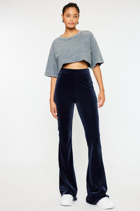 Gracey High Rise Velvet Flare Pants - Official Kancan USA