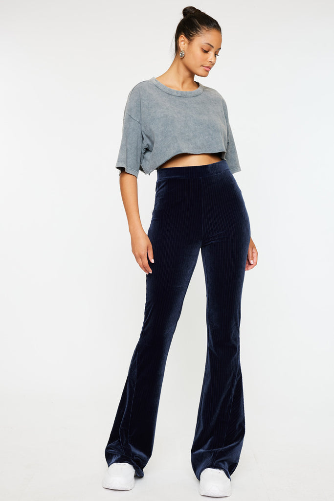 Gracey High Rise Velvet Flare Pants - Official Kancan USA