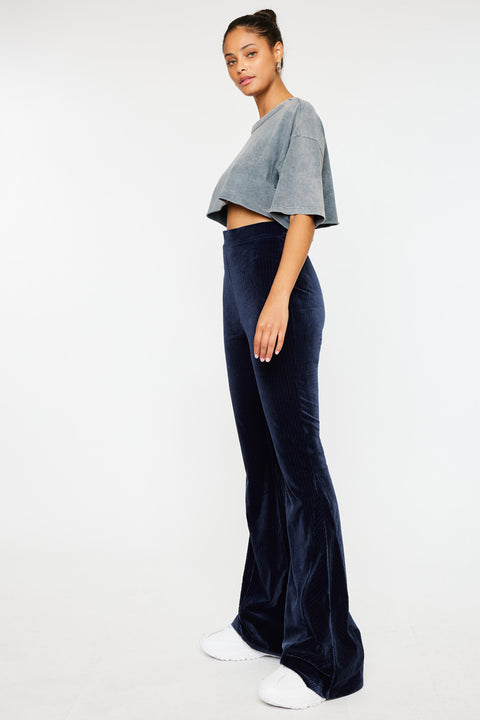 Gracey High Rise Velvet Flare Pants - Official Kancan USA