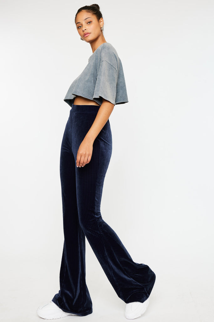 Gracey High Rise Velvet Flare Pants - Official Kancan USA