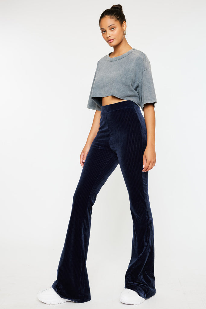 Gracey High Rise Velvet Flare Pants - Official Kancan USA