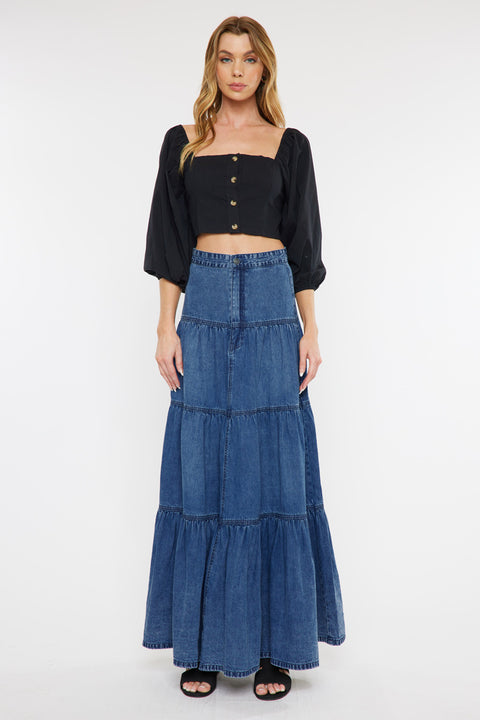 Thalia Maxi Denim Skirt - Official Kancan USA