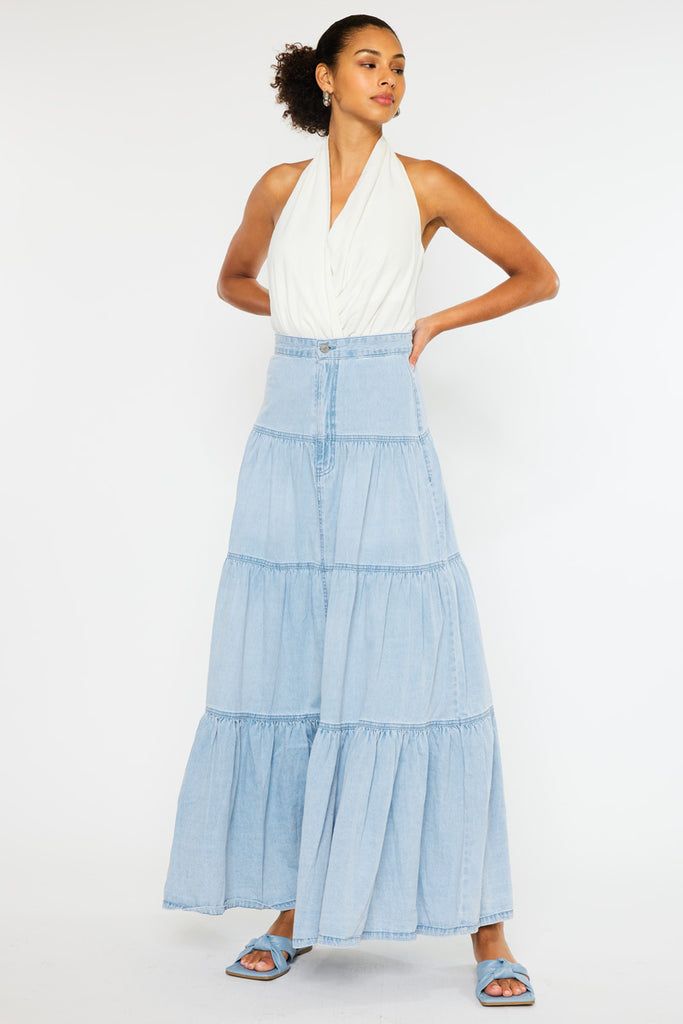 Thalia Maxi Denim Skirt - Official Kancan USA