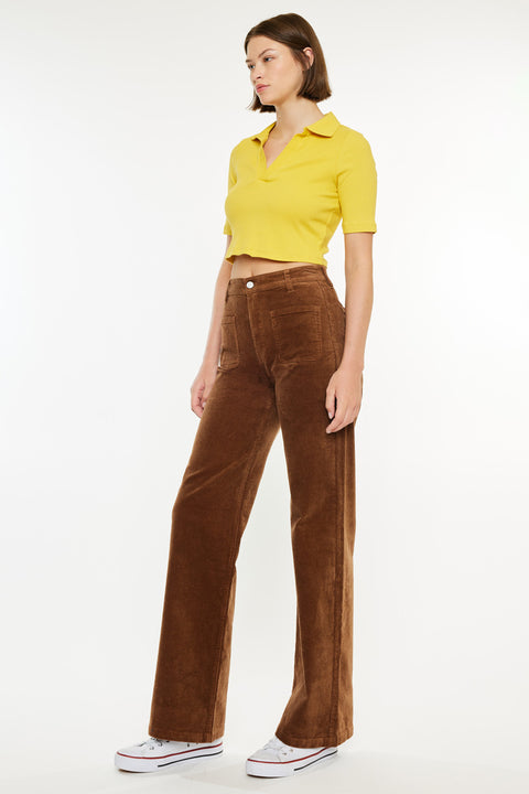 Saturn Ultra High Rise Wide Leg Corduroy Pants - Official Kancan USA