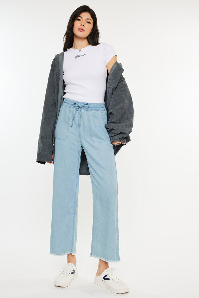 Milly High Rise Cropped  Wide Leg Jeans - Official Kancan USA