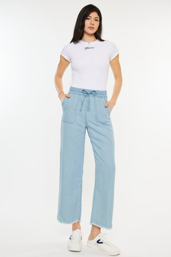 Milly High Rise Cropped  Wide Leg Jeans - Official Kancan USA