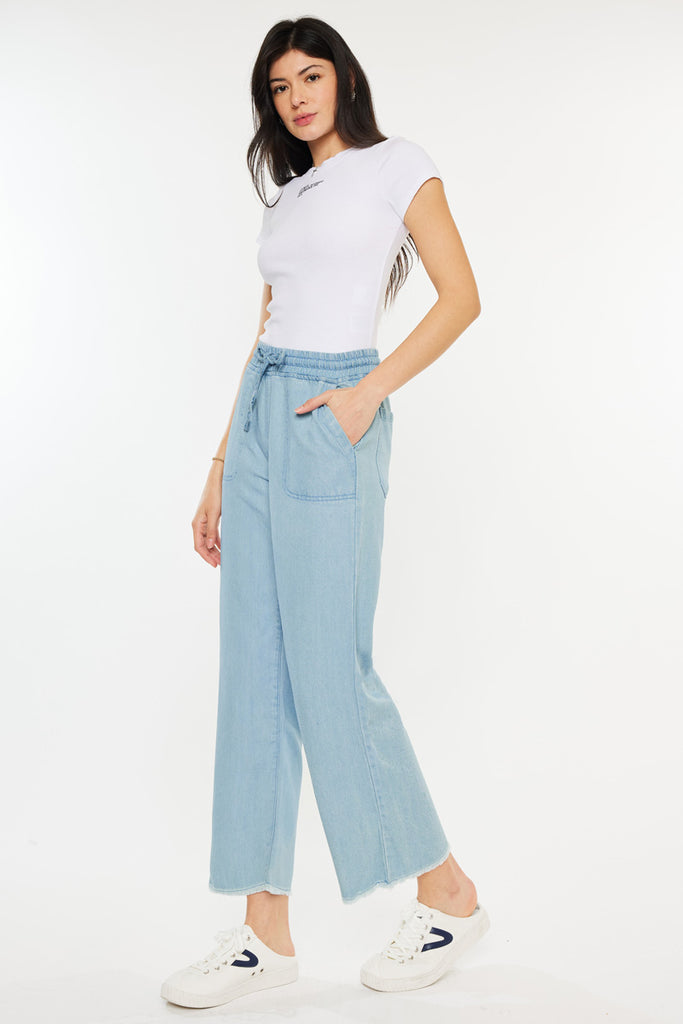 Milly High Rise Cropped  Wide Leg Jeans - Official Kancan USA