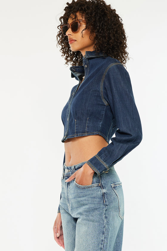 Miriam Cropped Button Up Shirt