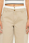 Francine Mid Rise Double Waistband Straight Pants