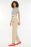 Francine Mid Rise Double Waistband Straight Pants